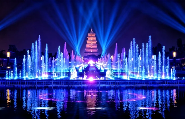 big-wild-goose-pagoda-music-fountain | China Xian Tour: Private & Tailor-Made China Tours Big Wild Goose Pagoda Music Fountain