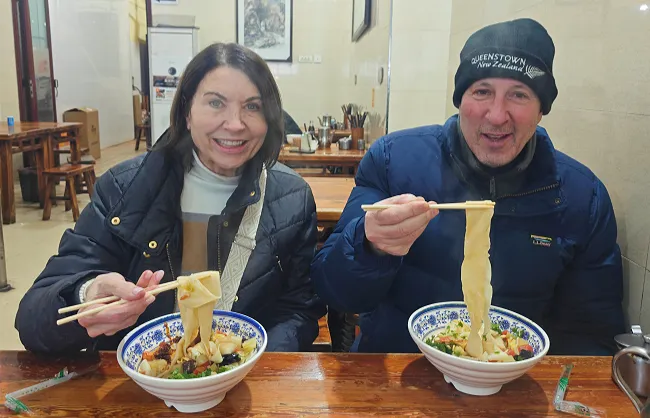 Eating Biangbiang Noodles at Muslim Street Xian