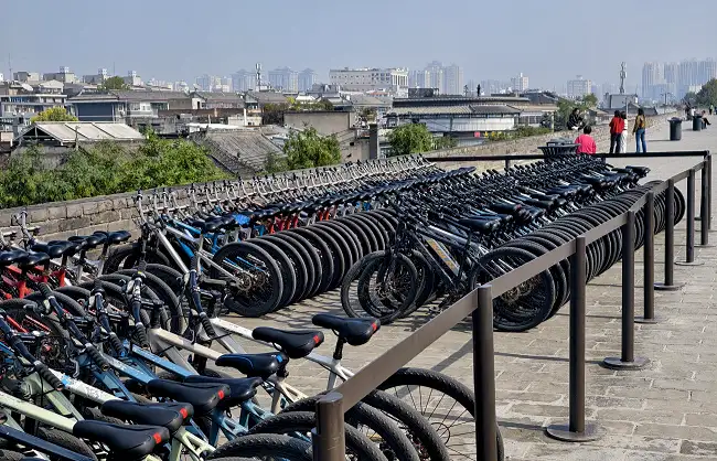 xian-city-wall-bike-rental-point | China Xian Tour: Private & Tailor-Made China Tours Xi'an City Wall bike rental point