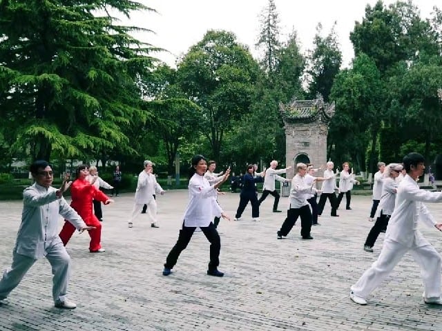Morning Exercise in Small Wild Goose Pagoda - China Xian Tour: Private & Tailor-Made China Tours Morning Exercise in Small Wild Goose Pagoda