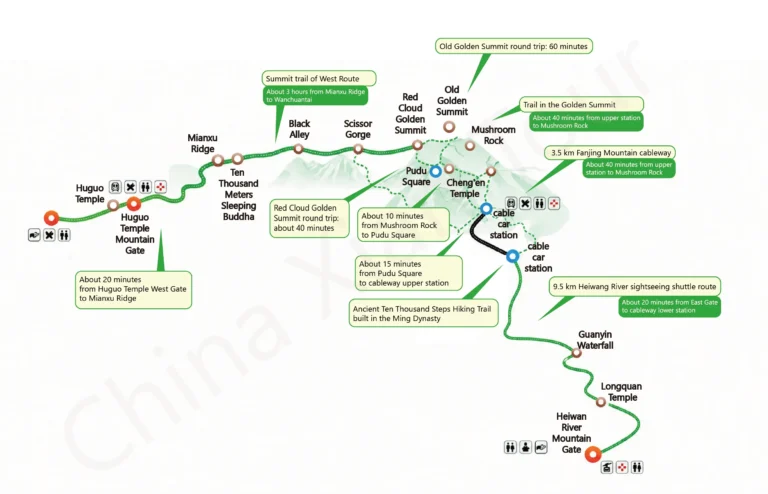fanjing mountain map | China Xian Tour: Private & Tailor-Made China Tours Guizhou Fanjing Mountain Map