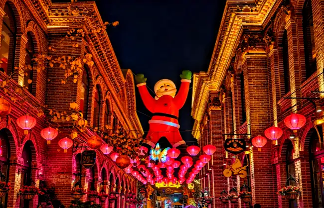 christmas-decorations-on-xian-street | China Xian Tour: Private & Tailor-Made China Tours Christmas decorations on Xi'an street