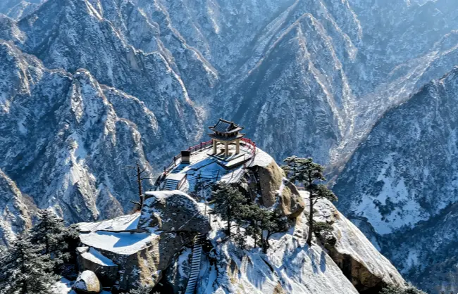 snowy-mount-hua-scenery-in-january | China Xian Tour: Private & Tailor-Made China Tours Snowy Mount Hua scenery in January winter landscape