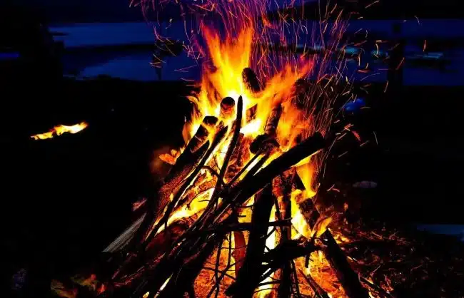 bonfire party in Heishantou Ancient Village