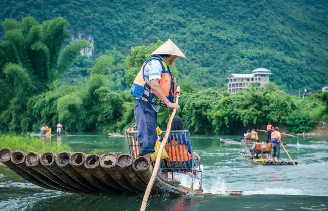 Yulong River Bamboo Rafting Yangshuo