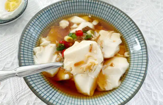 Chinese breakfast food - douhua (Tofu Pudding)
