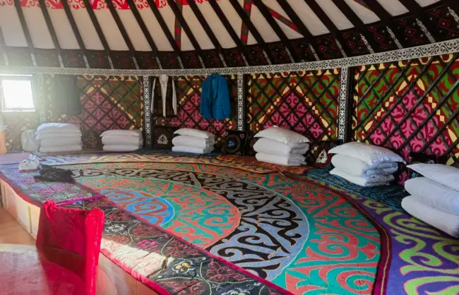 Inside a Mongolian yurt in Xinjiang - China Xian Tour: Private & Tailor-Made China Tours Inside a Mongolian yurt in Xinjiang
