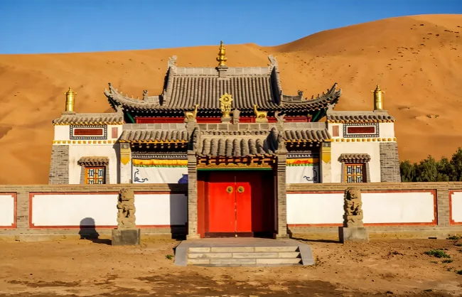 badain-jaran-temple-from-the-qing-dynasty | China Xian Tour: Private & Tailor-Made China Tours Badain Jaran Temple from the Qing Dynasty