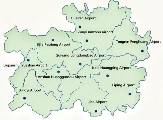 guizhou-airport-map - China Xian Tour: Private & Tailor-Made China Tours guizhou-airport-map
