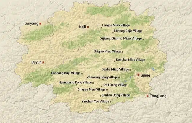 guizhou-ethnic-group-map - China Xian Tour: Private & Tailor-Made China Tours guizhou ethnic group map