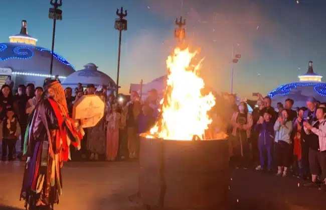 the bonfire ceremony on the hulunbuir grassland - China Xian Tour: Private & Tailor-Made China Tours the bonfire ceremony on the Hulunbuir Grassland