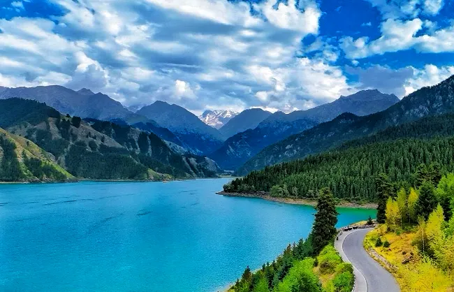 July Heavenly Lake Xinjiang summer view