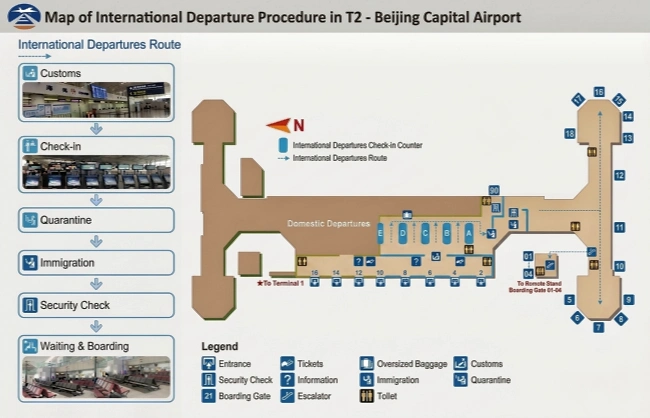 map-of-international-departure-procedure-in-t2 | China Xian Tour: Private & Tailor-Made China Tours Map of International Departure Procedure in T2