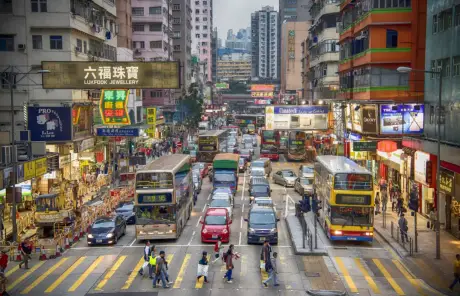 The bustling Streets of Hong Kong