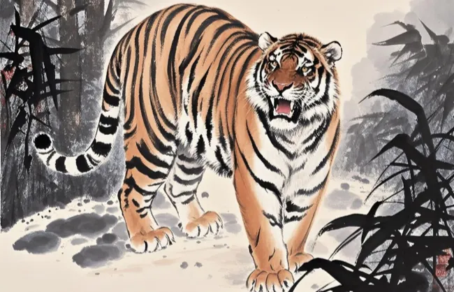 traditional-chinese-tiger-painting | China Xian Tour: Private & Tailor-Made China Tours Traditional Chinese Tiger Painting