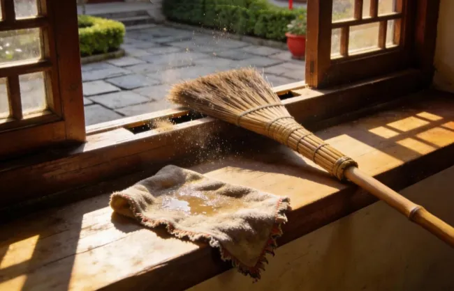 sweeping-dust-during-new-year | China Xian Tour: Private & Tailor-Made China Tours Cleaning House during New Year