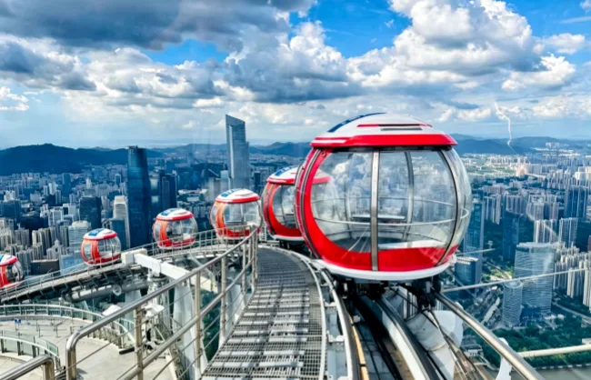 bubble-tram | China Xian Tour: Private & Tailor-Made China Tours Ride Bubble Tram at Canton Tower