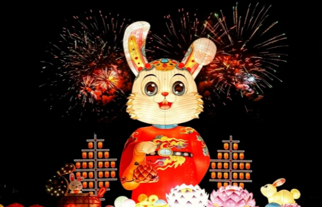 chinese-new-year-rabbit-mascot-decoration | China Xian Tour: Private & Tailor-Made China Tours Chinese New Year rabbit mascot decoration