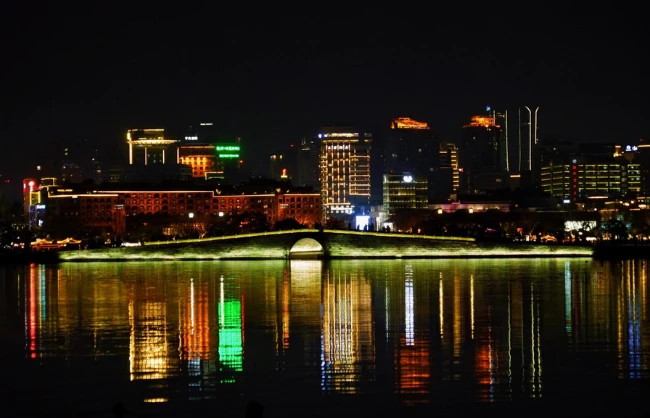 West Lake in Hangzhou at night