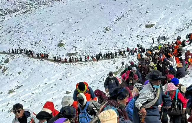 locals perform kora around mount kailash | China Xian Tour: Private & Tailor-Made China Tours Locals perform kora around Mount Kailash, Tibet