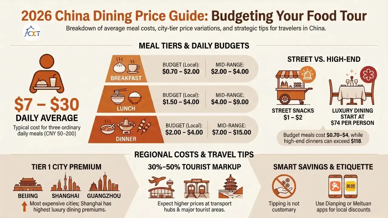 2026_china_dinning_price_guide | China Xian Tour: Private & Tailor-Made China Tours 2026 China Dinning Price Guide