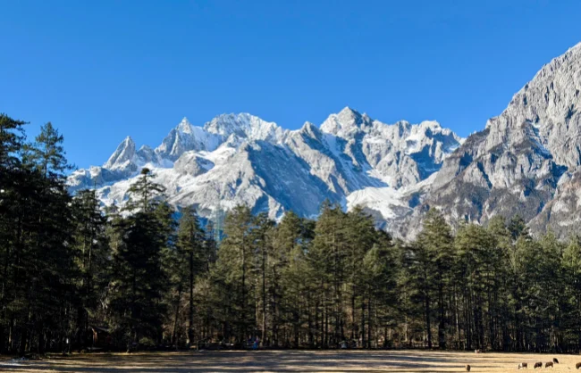 jade-dragon-snow-mountain | China Xian Tour: Private & Tailor-Made China Tours December view of Jade Dragon Snow Mountain in Yunnan