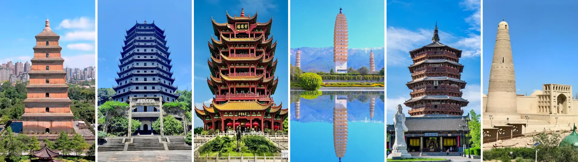 Main Pagoda Types in China and Top 11 Chinese Pagodas, image size:1920x540