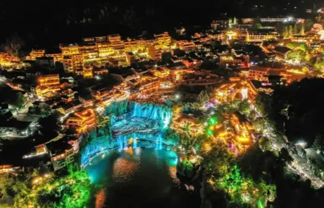 Furong Night Scenery - China Xian Tour: Private & Tailor-Made China Tours Furong Ancient Town Night Scenery