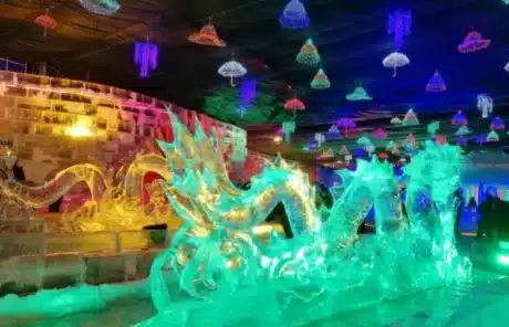 Longqing Gorge Ice Sculpture - Dragon - China Xian Tour: Private & Tailor-Made China Tours Longqing Gorge Ice Sculpture - Dragon