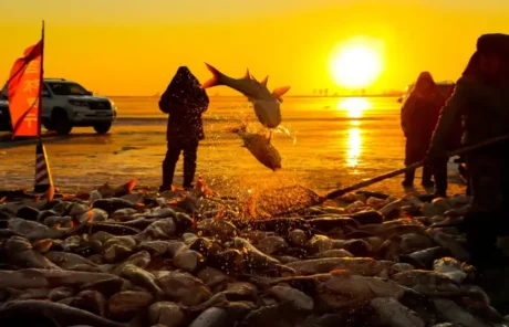 chagan lake winter fishing - China Xian Tour: Private & Tailor-Made China Tours Chagan Lake Winter Fishing Festival