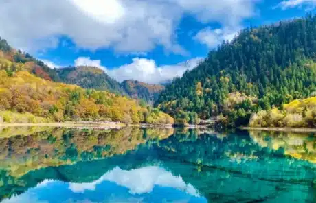 Jiuzhaigous splendid travertine lake group - China Xian Tour: Private & Tailor-Made China Tours Jiuzhaigou's splendid travertine lake group