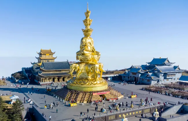 Visit Mount Emei’s famous golden summit