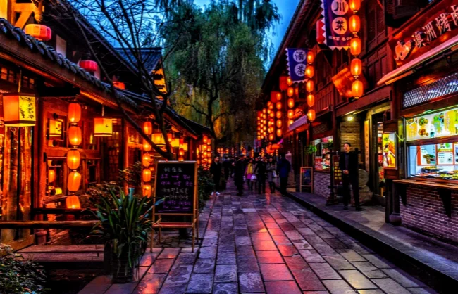Night view of Jinli Ancient Street