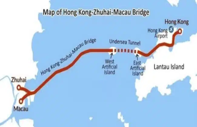Map of Hong KongZhuhaiMacau Bridge - China Xian Tour: Private & Tailor-Made China Tours Map of Hong Kong–Zhuhai–Macau Bridge