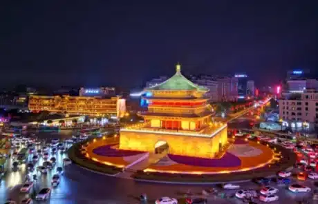 Night View of Xian - China Xian Tour: Private & Tailor-Made China Tours Night View of Xi'an Bell Tower