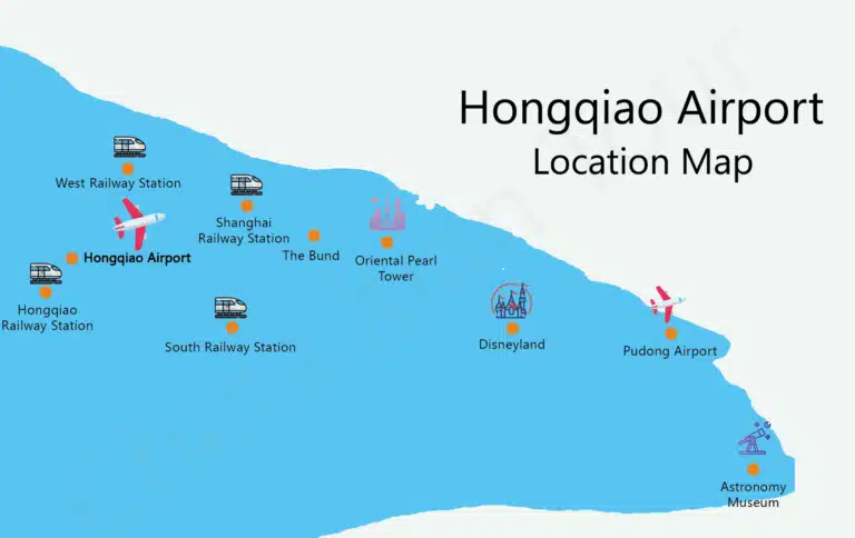 hongqiao-airport-location | China Xian Tour: Private & Tailor-Made China Tours hongqiao airport location map