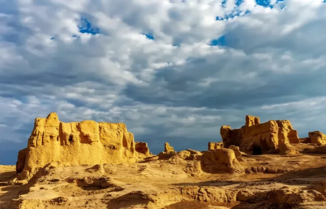 Xinjiang Jiaohe Ruins ancient site view