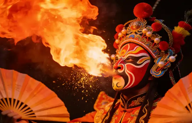chengdu sichuan opera face-changing performance