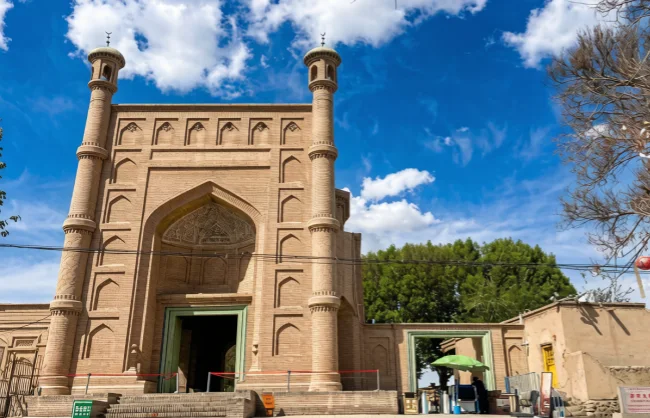 Kuqa Grand Mosque facade in Xinjiang