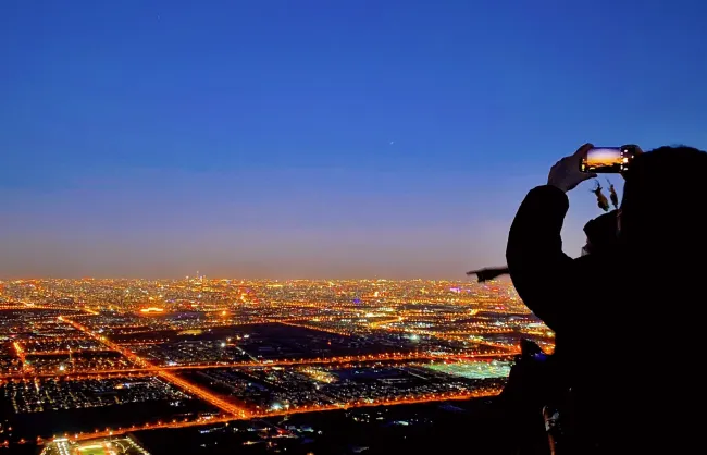 night view of beijing take in guixiao rock | China Xian Tour: Private & Tailor-Made China Tours Dazzling night skyline of Beijing city taken at Guixiao Rock in Beijing Xishan National Forest Park