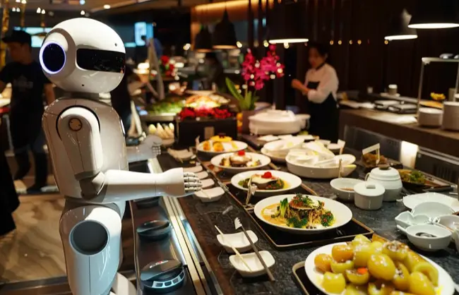 Dining at a robot themed restaurant in Hangzhou