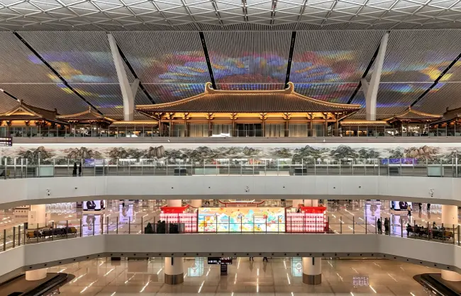 xian-xianyang-airport-t5-interior | China Xian Tour: Private & Tailor-Made China Tours Xi'an Xianyang Airport T5 interior