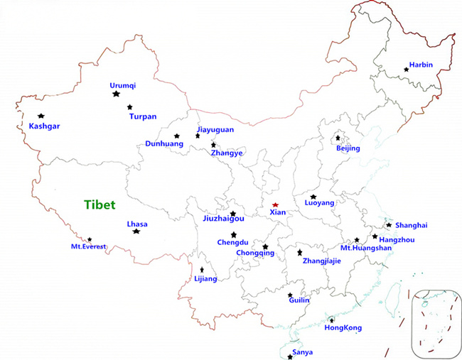 china city tour map